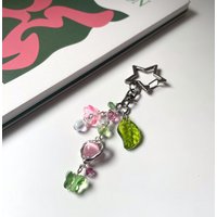 TXT TEMPTATION inspired beaded keychain | moa gift | KPOP accessories | handmade beaded keychain | pink and green keychain