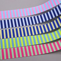 DHK 50yards Stripe Colorful Printed Grosgrain Ribbon Accessories Headwear Decoration Collar DIY Sewing Craft S2701