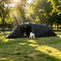2 Person with Dog Room Camping Tent Detachable Roof Waterproof Sunproof 3-Room Pet Shell Shelter Outdoor Travel Hiking Park Tent