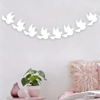 1set Dove Banner Dove Party Banner Hanging Decoration for Baptism First-communion Confirmation Garland Party Decoration Supplies