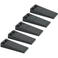 5-Pack Adjustable Rubber Door Stoppers – Black, Non-Slip, Odour-Free, Protects Walls and Doors in Home & Office