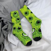 Men's Socks with Creepy Monster Eyes Soft and Non-slip Socks Retro Gothic Quirky and Fun Harajuku Style Outdoor Sports Socks