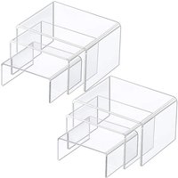 3Pc Clear Acrylic Display Stand Cosmetic Bag Jewelry Cup Holder for Home Shop statue Model Pottery Display Riser