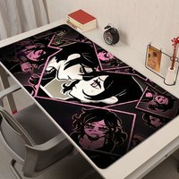 Mouse Pad PC Black And White Manga Mousepad Laptop The Coffin Of Andy And Leyley Anime Keyboard Pad Love Heart Desktop Mouse Mat