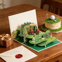3D Popup Golf Cart Greeting Card Sports Event Themed Card For Special Moment