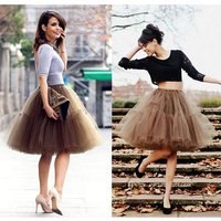 Vintage Tulle Women Petticoat Short Skirt Soft Tutu Party Dress 6 Layers High Waist Ball Gown Underskirt Rockabilly Crinoline