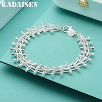 Hot Popular Brands 925 Sterling Silver Bracelets For Women Men'S 20cm Chain Fashion Wedding Party Christmas Gifts Fine Jewelry
