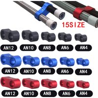 1Pcs Universal AN4 AN6 AN8 AN10 AN12 Billet Oil Fuel Water Hose Tube Seprator Divider Clamp Aluminum Line Separator