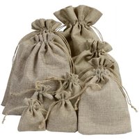 5/10Pcs Natural Burlap Drawstring Bags Jute Gift Bags Rustic Linen Bags Ornament Pouch Cosmetic Washing Storage Candy Party Bags
