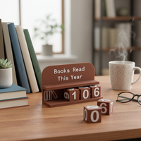 Read This Year Book Counter Decor 3D Printed Reading Tracker with Clear Text and Numbers for Desk Office Bookshelf Decoration