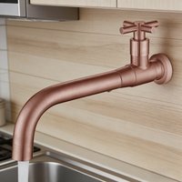 Matt Black Brass Faucet Wall Mount Pool Tap Washbasin Taps Garden Bathroom Sink Faucets Single Cold Water Mixer Brushed Gold Tap