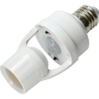 Motion Sensor LED Lamp Base E27 Socket Converter AC 100-240V Light Bulb Holder Adapter Switch Adjustable PIR Human Induction