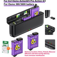 Bateria 2250mAh do DJI Osmo Action 5 Pro Action 4/3 z 3-kanałową szybką ładowarką do DJI Osmo 360 Action 6 Akcesoria