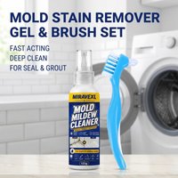 Mold Remover Gel with Cleaning Brush for Shower Caulk Grout Tile and Sinks Deep Stain Remover for Washing Machine Door Seal