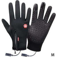 AliExpress NONE 1 pair Touchscreen Heated Gloves USB Windproof Cycling Riding Fleece Warm Ski Gloves Mountaineering Hiking Sports Cold Weather