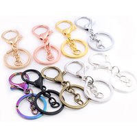 5pcs/lot 30mm Chain Key Ring Long 70mm Popular classic 8 Colors Plated lobster clasp key hook chain jewelry making for keychain