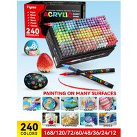 Direct Liquid Acrylic Paint Markers, Paint Markers, Felt-Tip Pen Stationery Set, Ideal for Art Drawing, DIY Crafts, and Back-To-School Supplies, Perfect for Artists
