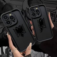 Albanian Flag Map Phone Case For iPhone 17 16 15 14 13 12 11 Pro Max Plus Black Full Coverage Soft Shockproof Phone Cover