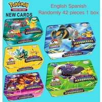 42pcs/set Metal Box Iron Pokemon TAKARA TOMY Battle Toys Lost Origin Pokemons Box with Pikachu Game Anime Banking Cards for Kids