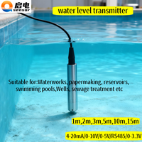 submersible Hydrostatic Liquid Level 5m 10m 15m 500m Sensor 4-20mA 0-10V oil fuel water Transmitter RS485 tank well Transducer