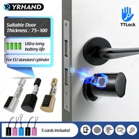 Intelligentes zylindrisches Euro-Türschloss, TTlock-App, schlüsselloser Sicherheitszugang, mechanischer Schlüssel, wasserdichtes Fingerabdruck-Türschloss für zu Hause