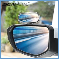 SEAMETAL Wide Angle Car Safety Convex Mirror 360° Rotation Auto Auxiliary Rear View Mirror Self-Adhesive Blind Spot