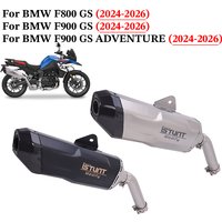 Slip On For BMW F800 F900 GS ADVENTURE 2024 2025 2026 Motorcycle Exhaust System Escape Middle Link Pipe Muffler No DB Killer