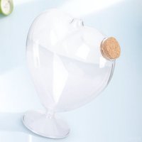 Heart Shaped Glass Candy Jar with Cork Stopper Transparent Food Storage Container for Sweets Tea Jam Dried Fruit Spices Kitchen