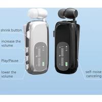 Bluetooth Wireless Headphones Against Loud Noise Lavalier Business BT 5.4 Earphone Lotus Ears with wire Talk/Music 20H With LCD