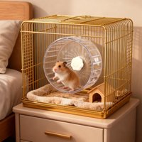 Hamster Transparent Running Wheel Toy Double-Bearing Silent Cage Spinner Gerbil Small Animals Running Wheel for Mice Dwarf