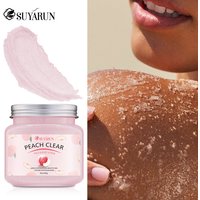 SUYARUN Peach Sugar Scrub Exfoliator - Moisturizing Body Polish with Shea Butter, Natural Exfoliator for Smooth Skin, 300g.