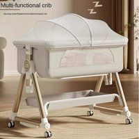 Baby Crib, Convenient, Foldable, and Portable for Newborns Bed with Changing Table, Mosquito Net, and Casters
