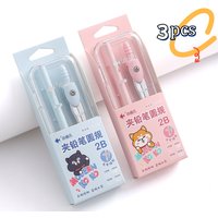 3 In 1 Metal Zinc Alloy Compasses Set,2B Pencil,Drawing Gauge,Removable Pencil,With Sharpener,Student Products 2218