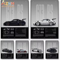 1pc Minimalist 911 GT3-RS 718 GT4 RS Hyper Car Sports Car Supercar Poster Canvas Painting Wall Art Pictures Home Interior Decor