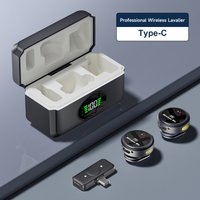 Wireless Lavalier Microphone Mini Outdoor Stereo with Charging Case for Live Interviews Noise Cancelling