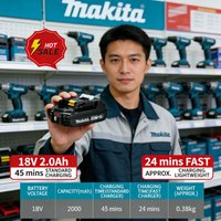 2Ah 100% Original Makita 18V 2.0Ah battery, for Makita BL1820 BL1820B, BL1830 ,BL1840B ,BL1850 BL1860B power tools battery tool