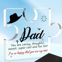 Cowboy Hat Star Puzzle Acrylic Plaque Sweet Appreciation Gift for Dad Father