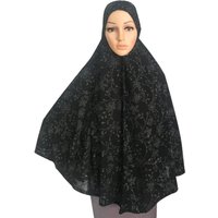 H051 Nouveau hijab musulman à paillettes grande taille, foulard de prière, turban, bonnet, couvre-tête pour femme, couvre le buste jusqu'à la taille