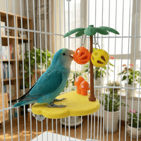 Coconut-shaped Bird Perch Stand Detachable Funny Parrot Play Stands Cartoon Wear Resistant Birdcage Platform