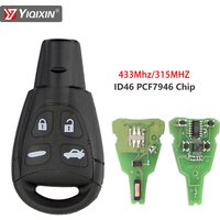 YIQIXIN Remote Car Key For SAAB 93 95 9-3 9-5 2003-2011 With Key Insert Blade Soft Rubber 315/433MHZ ID46 PCF7946 Chip