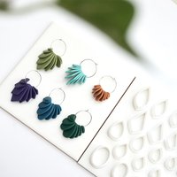 5 PCS/Set Fashion Geometric Shape Polymer Clay Cutter DIY Teardrop Earring Pendant Jewelry Cutting Mold Pottery Tools