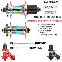 HASSNS Cube Pro 7 Cube Arc 32 36 Hole MTB Bearing Bike Rear Hub Quick Release 32H 36H Four Palin 7 8 9 10 11 12 Speed 6 Pawl Hub
