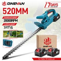 ONEVAN 20-Zoll Elektrische Heckenschere 20000 U/min Kabellose Garten- und Hof-Handschneidemaschine für Makita-Akkus