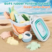 Beach Sand Play Water Set Folding Bucket Summer Toys for Children Kids Outdoor Game Sandbox Accessories Sand Digging Toy