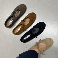 Damskie baleriny Brown Brand 2025, okrągły nosek, modne płytkie baleriny z paskiem i klamrą, damskie czółenka Mary Jane.