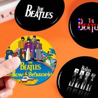 Vintage Popular Rock Band The B-Beatles 32/44/58mm Round Cartoon Brooches Handmade Pins for Backpack Jewelry Gifts Badge