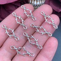 30pcs 26.5x11mm 3D Thorns Metal Connectors Charms Gothic Necklace Bracelet DIY Thorns Charms Jewelry Handicraft Making