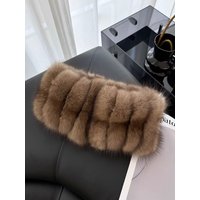 New Fashion Women Real Sable Fur Scarf Style Lady Warm Soft Natural Mink Fur Shawl Wrap Neckerchief Scarves