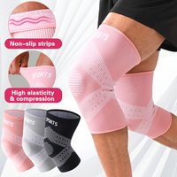 1Pair Compression Knee Sleeves Breathable Non-Slip Running Basketball Knee Support Braces Unisex Gym Workout Fitness Knee Pads
