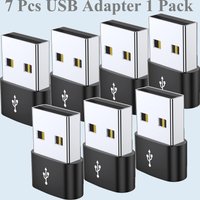 7Pcs USB-C 3.0 Female to USB Male Adapter Type-C to USB-A Fast Charging Data Sync Stable Connection for Phones Laptops Tablets
